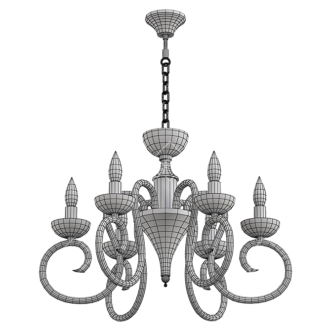 Elegant Odeon Zefiro Pendant Light 3D model image 2