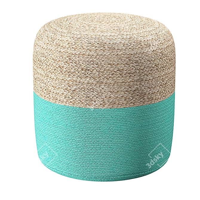 Boho Chic Jute Pouffe 3D model image 4