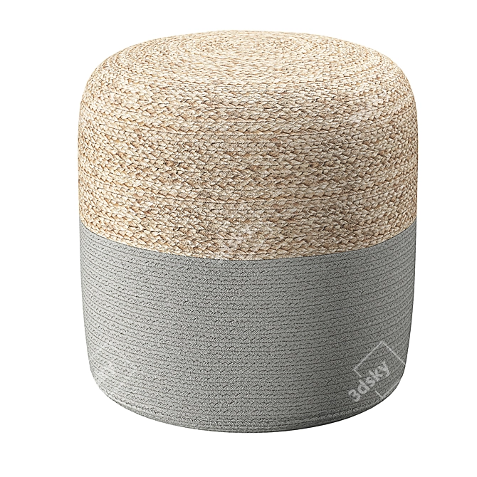 Boho Chic Jute Pouffe 3D model image 6