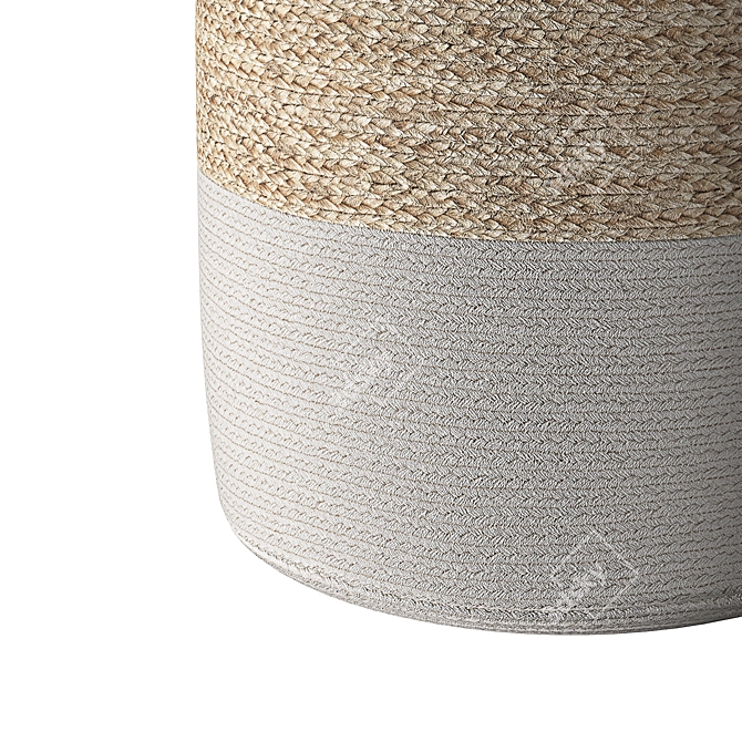 Boho Chic Jute Pouffe 3D model image 14