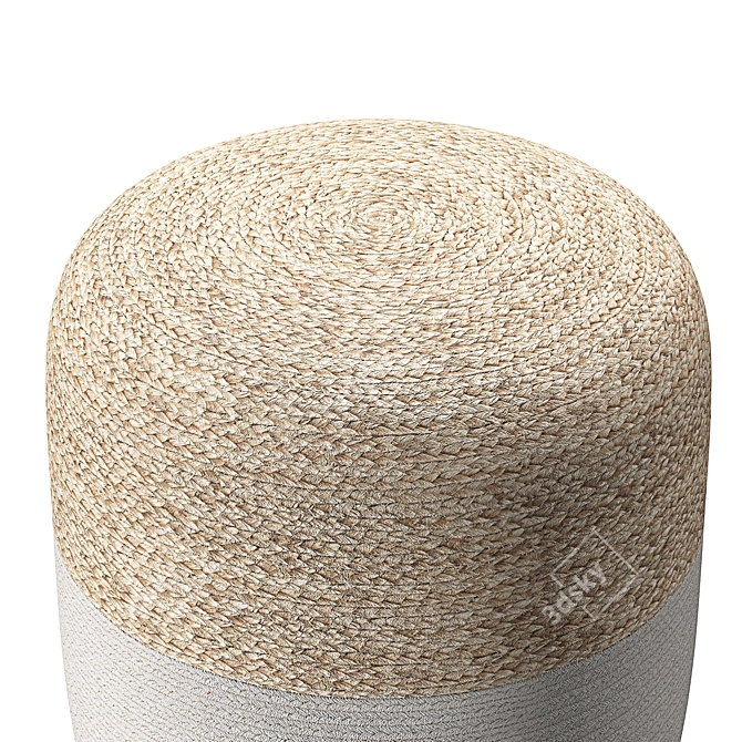 Boho Chic Jute Pouffe 3D model image 1