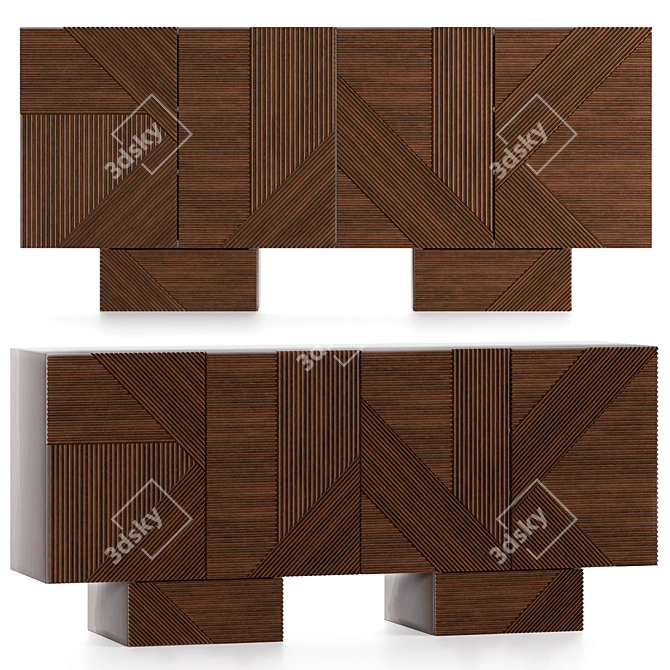 Emmemobili Stripes MA22: Stylish Striped Chest of Drawers 3D model image 1