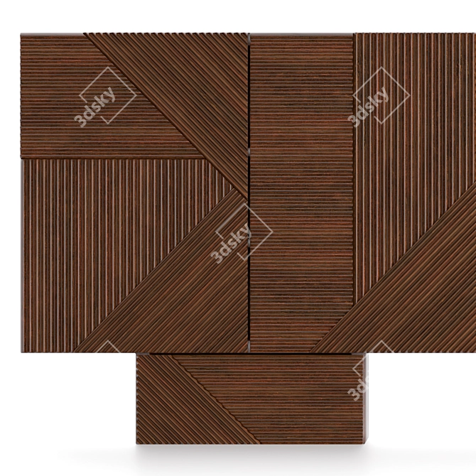 Emmemobili Stripes MA22: Stylish Striped Chest of Drawers 3D model image 3