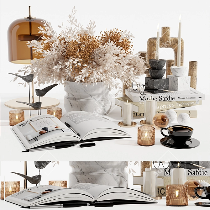 Elegant Decor Set 2016 3D model image 2