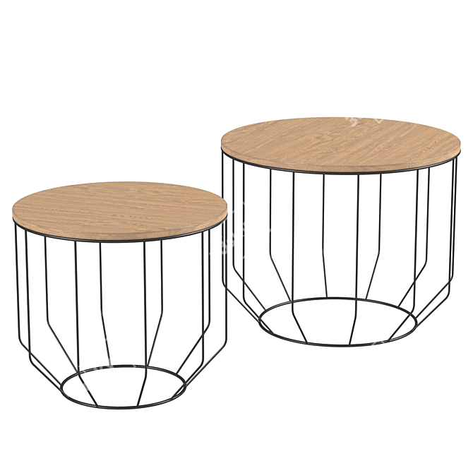 Haiti Coffee Table Set: Modern, Stylish 3D model image 4