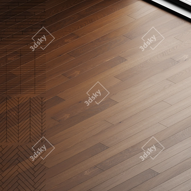 Premium Oak Parquet Board - 11 (Wood Floor Set) 3D model image 6