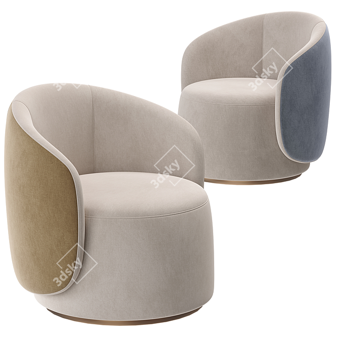 Luxurious Fendi Annabelle Armchair 3D model image 2