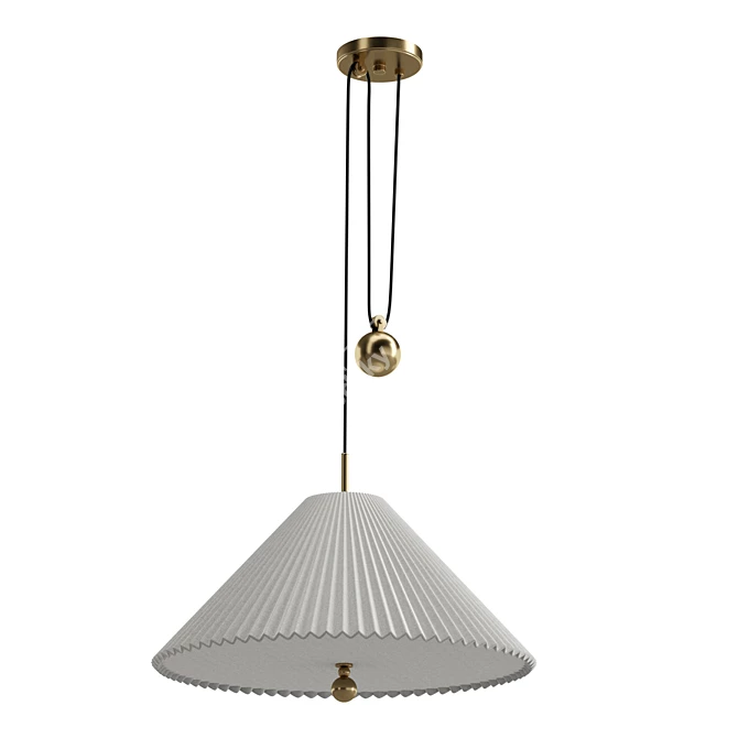 Fluted Charm Pendant 3D model image 1