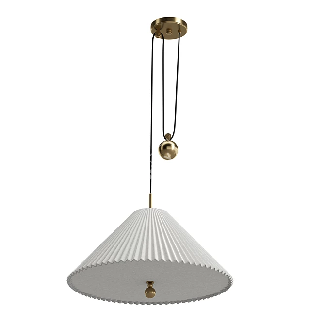 Fluted Charm Pendant 3D model image 2