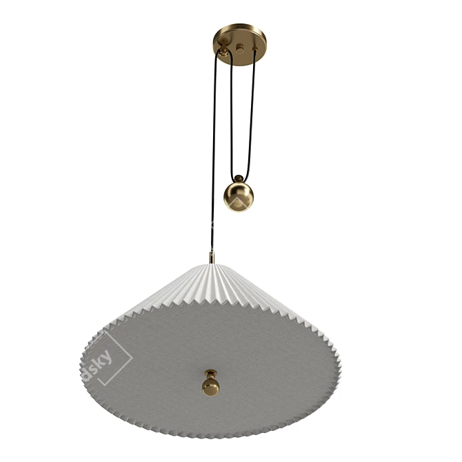 Fluted Charm Pendant 3D model image 4