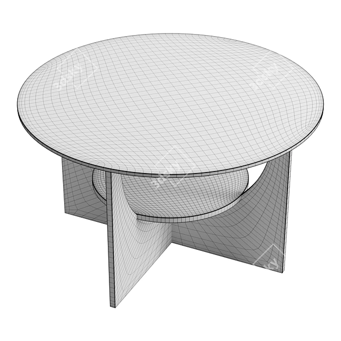 Versatile Glass-Top Circular Coffee Table 3D model image 6