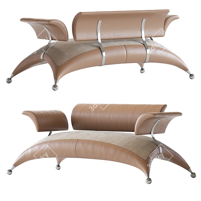Stylish Safari Sofa 3D model image 6