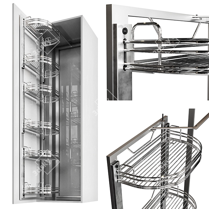 Streamline Kitchen Cabinet Organizer 3D model image 1