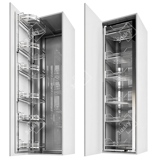 Streamline Kitchen Cabinet Organizer 3D model image 2