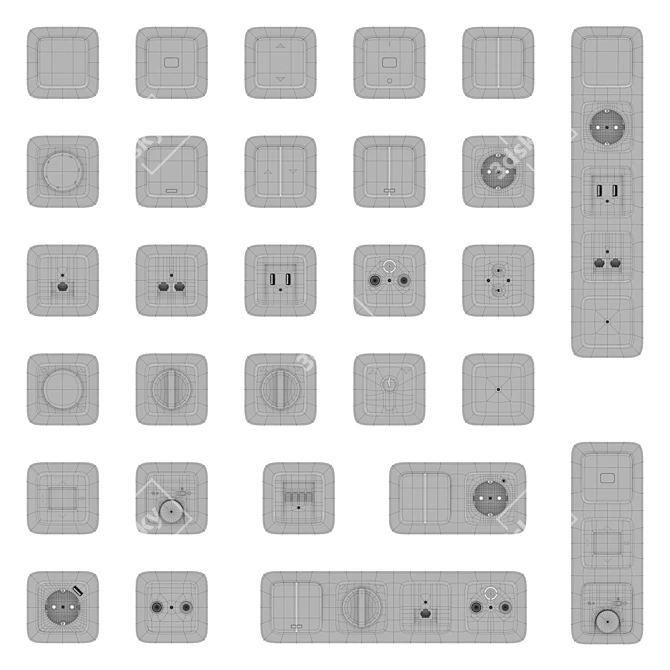 Reflex SI Switches: Stylish & Functional 3D model image 4