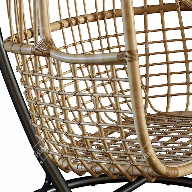 Relax in Style with the Chill Rattan Hanging Chair 3D model image 3