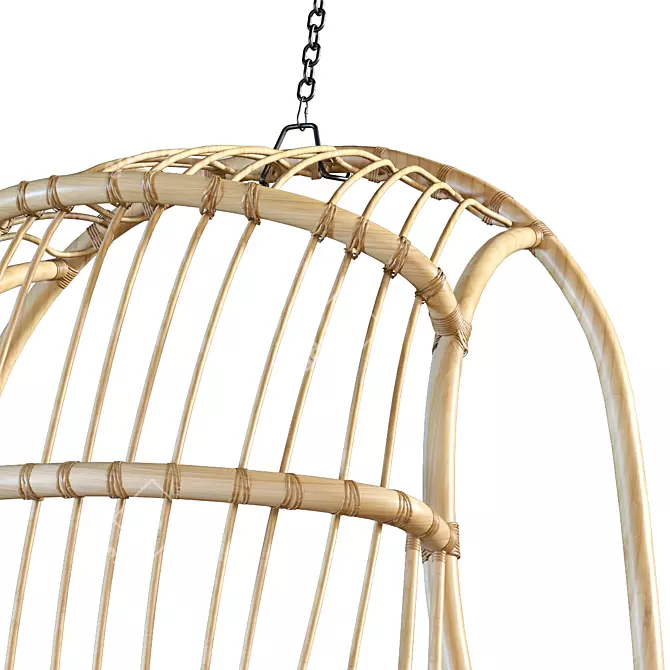 Relax in Style with the Chill Rattan Hanging Chair 3D model image 6