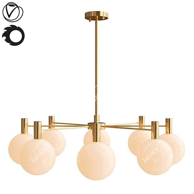 Adjustable G9 Chandelier: Modern Lighting Solution 3D model image 1