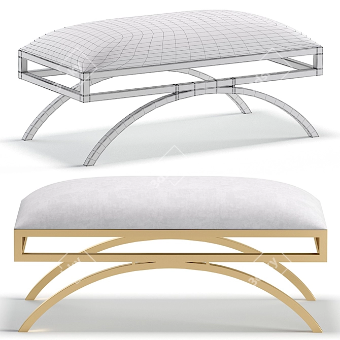 Elegant Cremona Bench: 3 Color Options 3D model image 4