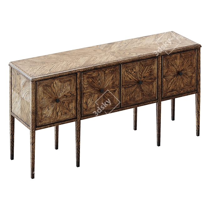 Elegant Nova Rectangular Credenza 3D model image 1