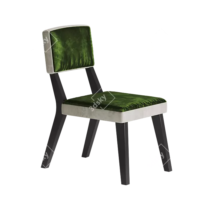 Plush Companion Velvet Chair 3D model image 1