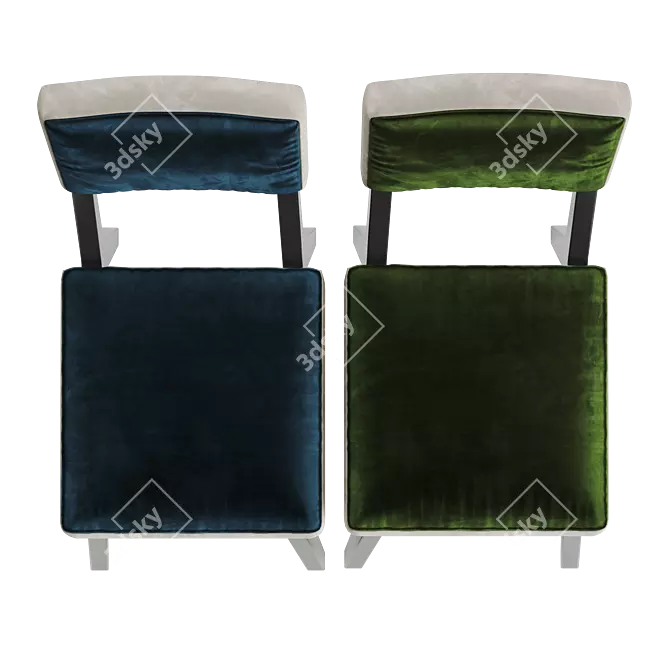 Plush Companion Velvet Chair 3D model image 3