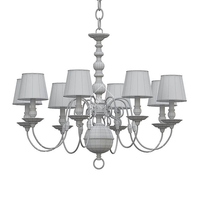 Eichholtz Bourbon Collection Chandelier 3D model image 2