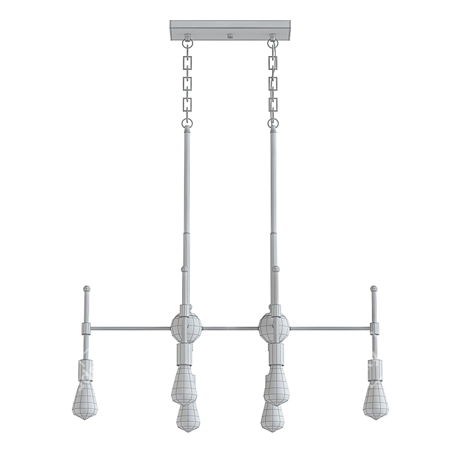 Elegant Chelsea 6-Light Linear Suspension 3D model image 2