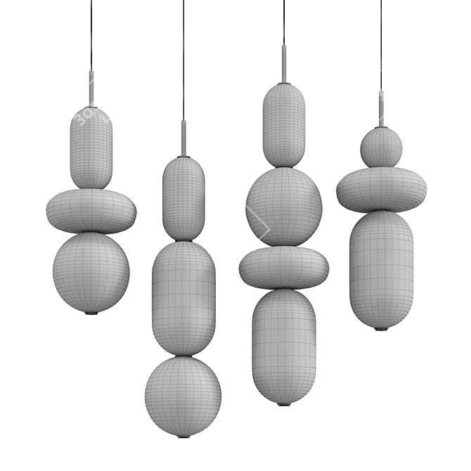 Pebbles Cor Pendant: Stunning Stone Lighting 3D model image 3