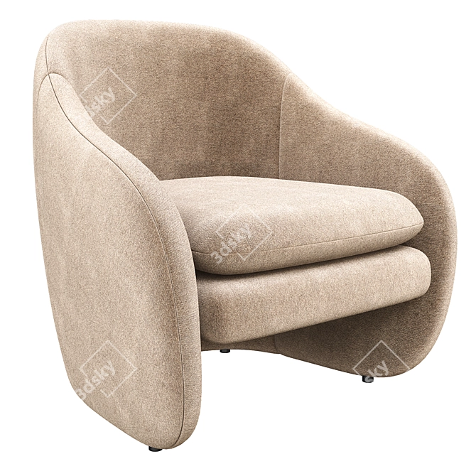 Modern Pavia Lounge Chair 3D model image 1