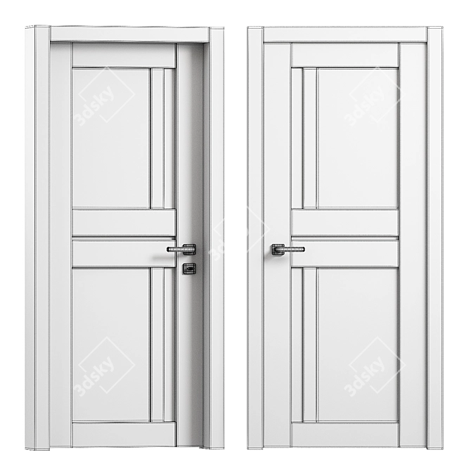 Sleek White Melinga Door 3D model image 2