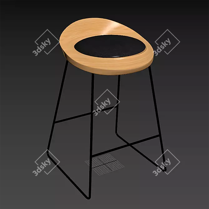 Modern Black Ash Bar Chair 3D model image 3