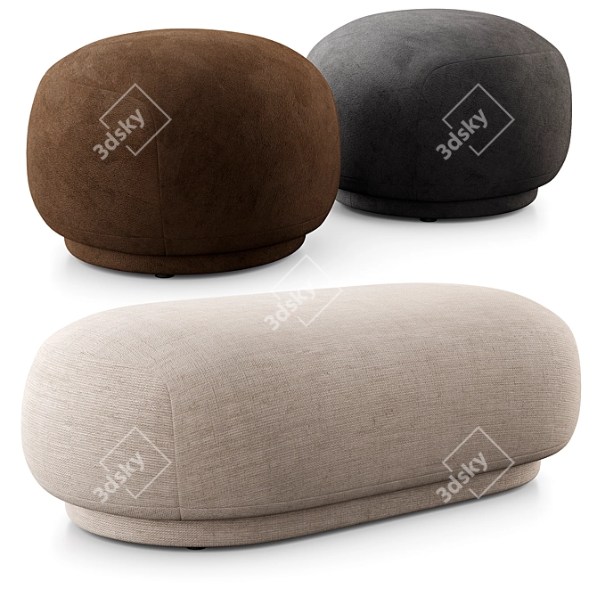 Rico Pouf & Ottoman Set: Cozy Ferm Living Seating 3D model image 2