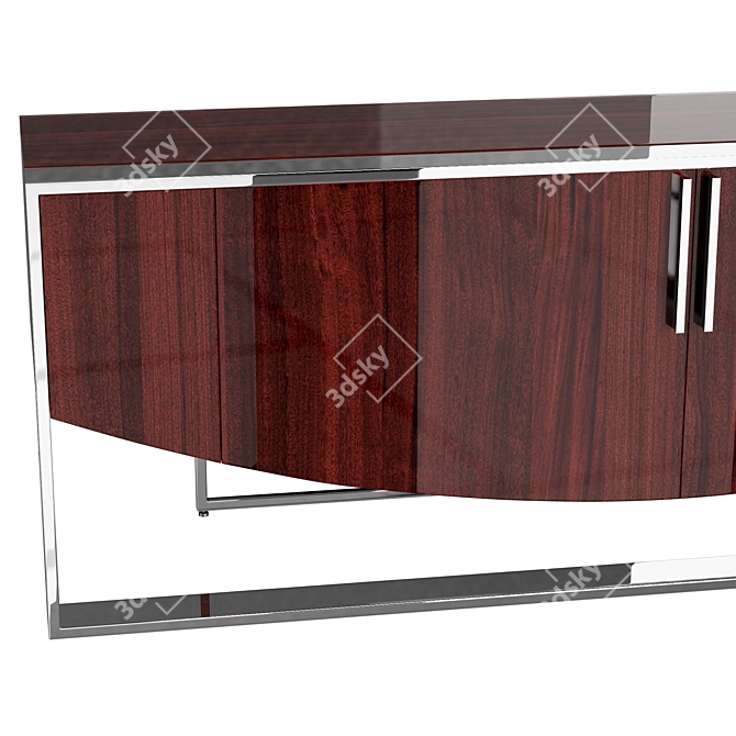 Elegant Eclipse Buffet with Geometric Design 3D model image 5