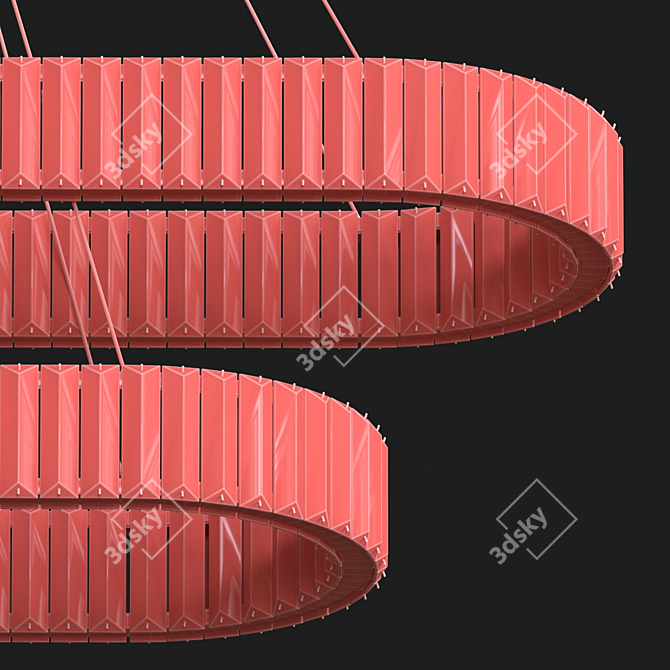 Elegant Oval Crystal Chandelier 3D model image 3