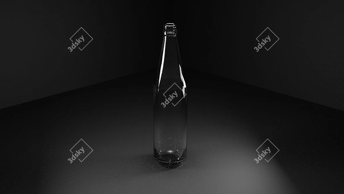 Crystal Clear Glass Bottle 3D model image 1