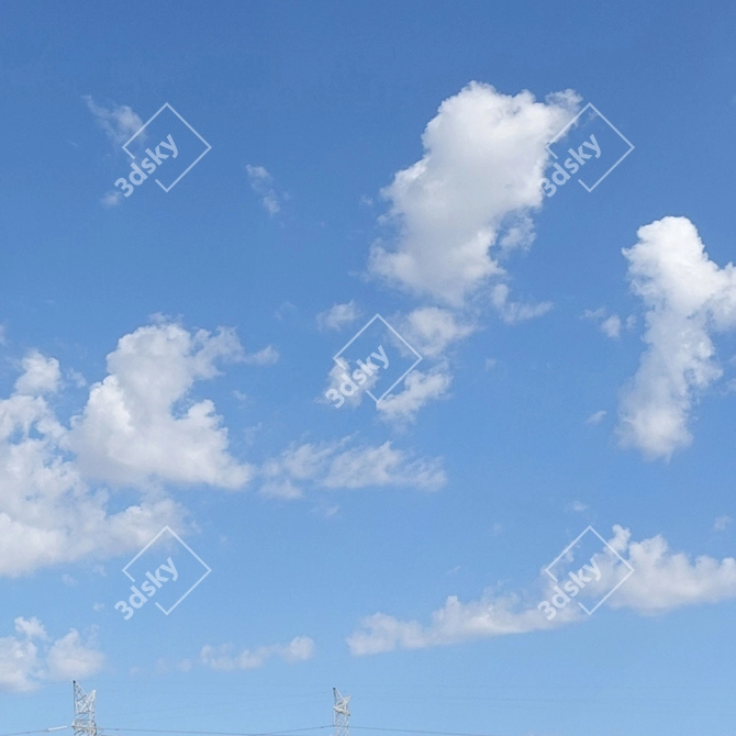 Sky Bliss: High Res Cloudy Blue 3D model image 2