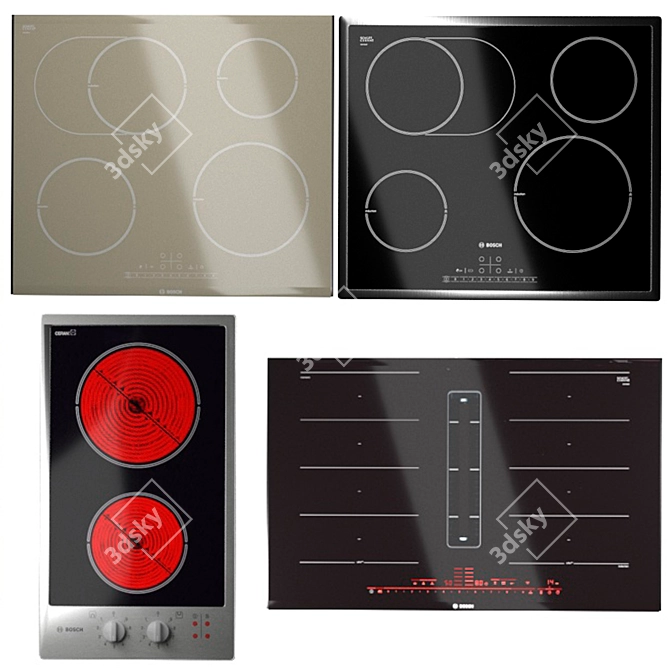 Bosch Induction Hobs Set 3D model image 1