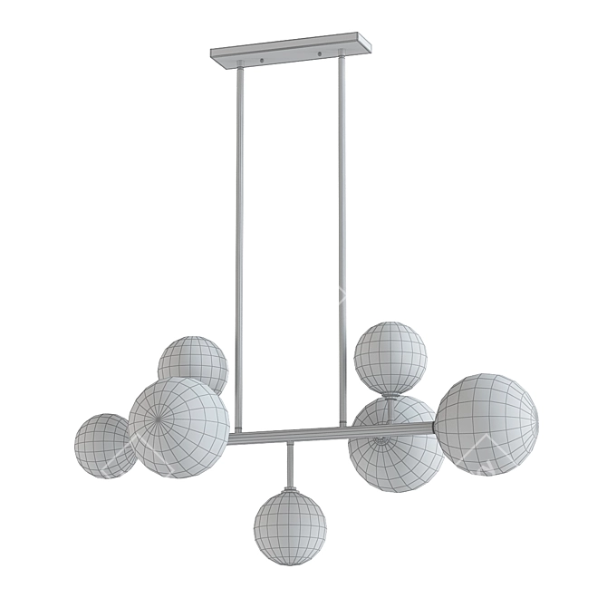 Elegant Delilah Linear Chandelier 3D model image 2