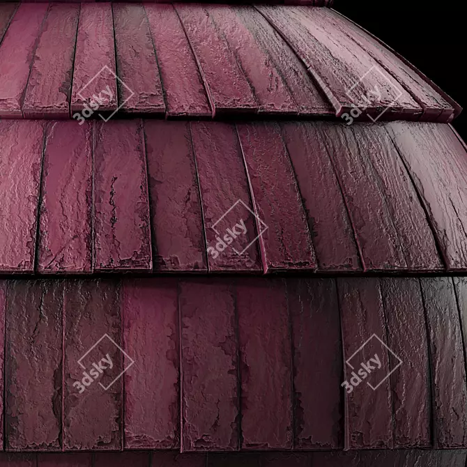 Artisan Wood Roof Tiles 3D model image 6