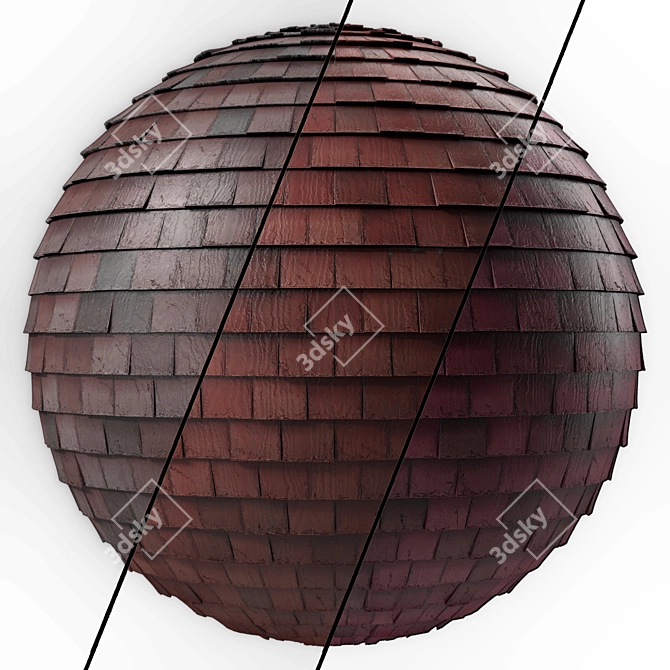 Wood Roof Tile Materials 3D model image 1