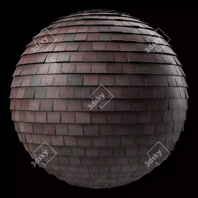 Wood Roof Tile Materials 3D model image 6