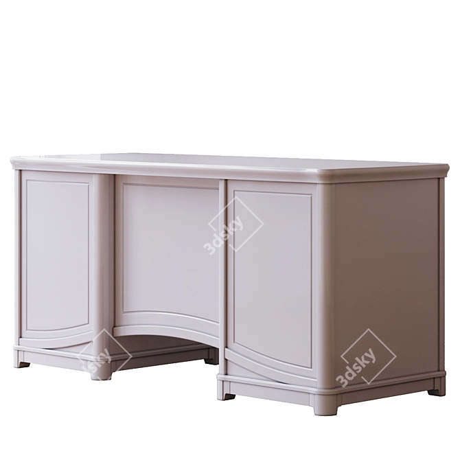 Riviera Dual-Pedestal Writing Desk 3D model image 2