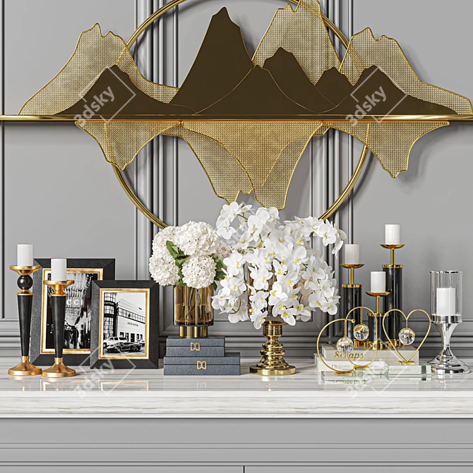 Elegant 45-piece Decor Set 3D model image 1