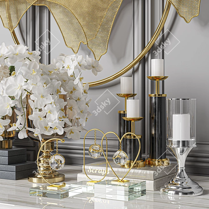 Elegant 45-piece Decor Set 3D model image 3