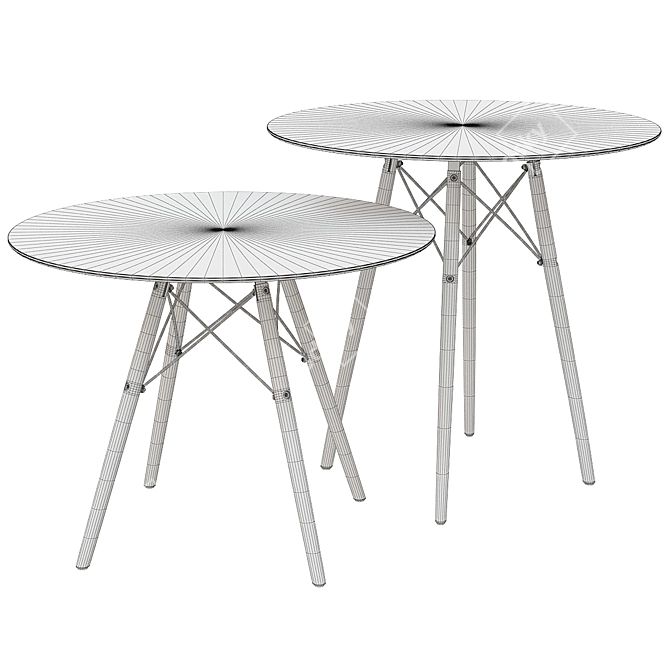 Modern Woodville PT-151 Eames: Stylish and Versatile Table 3D model image 3