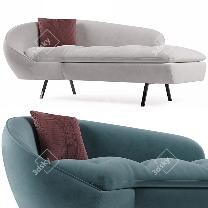 Contemporary Chaise Lounge Sofa 3D model image 2