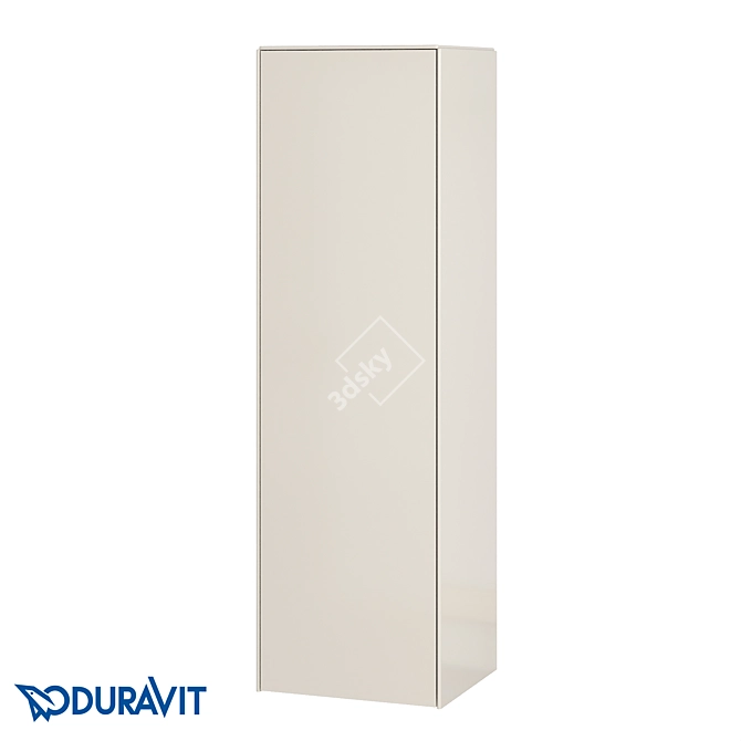 White Tulip Hanging Wardrobe with Glass Shelves 3D model image 1