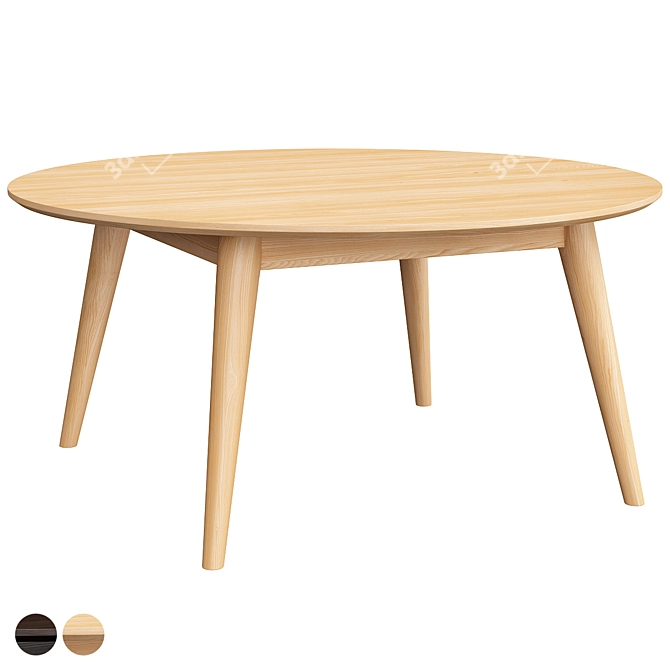 Vintage Quilda Coffee Table: Retro Charm for Your Home 3D model image 1