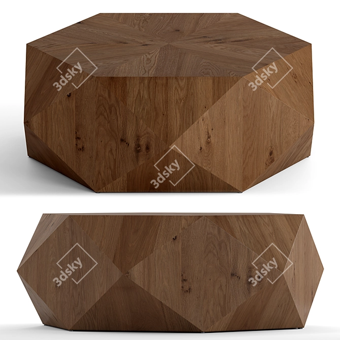 Volker Honey Coffee Table - Exquisite Wood & Polys 3D model image 1